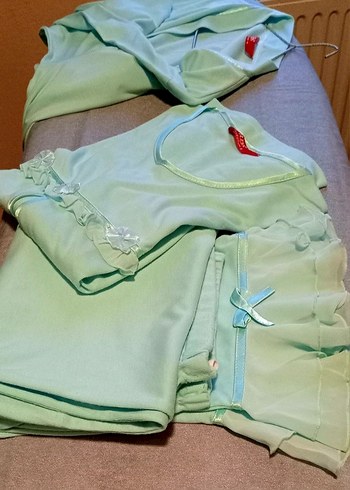 Kadın Kimono Uzun Kollu turkuaz - Görsel 7