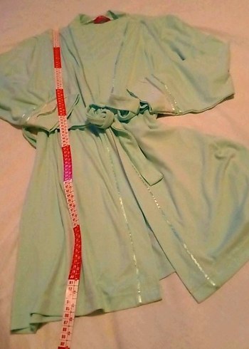 Kadın Kimono Uzun Kollu turkuaz - Görsel 12