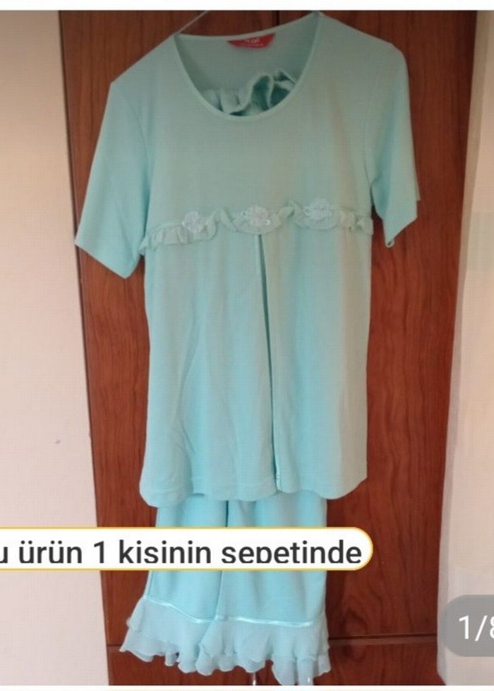 Kadın Kimono Uzun Kollu turkuaz - Görsel 5