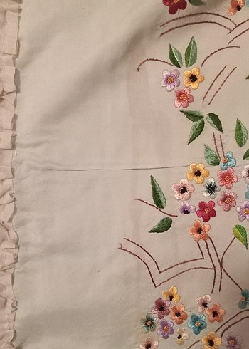 Antik kirlent yastik kılıfı ipek tafta ustu cin ignesi - Görsel 3