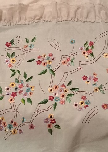 Antik kirlent yastik kılıfı ipek tafta ustu cin ignesi - Görsel 2