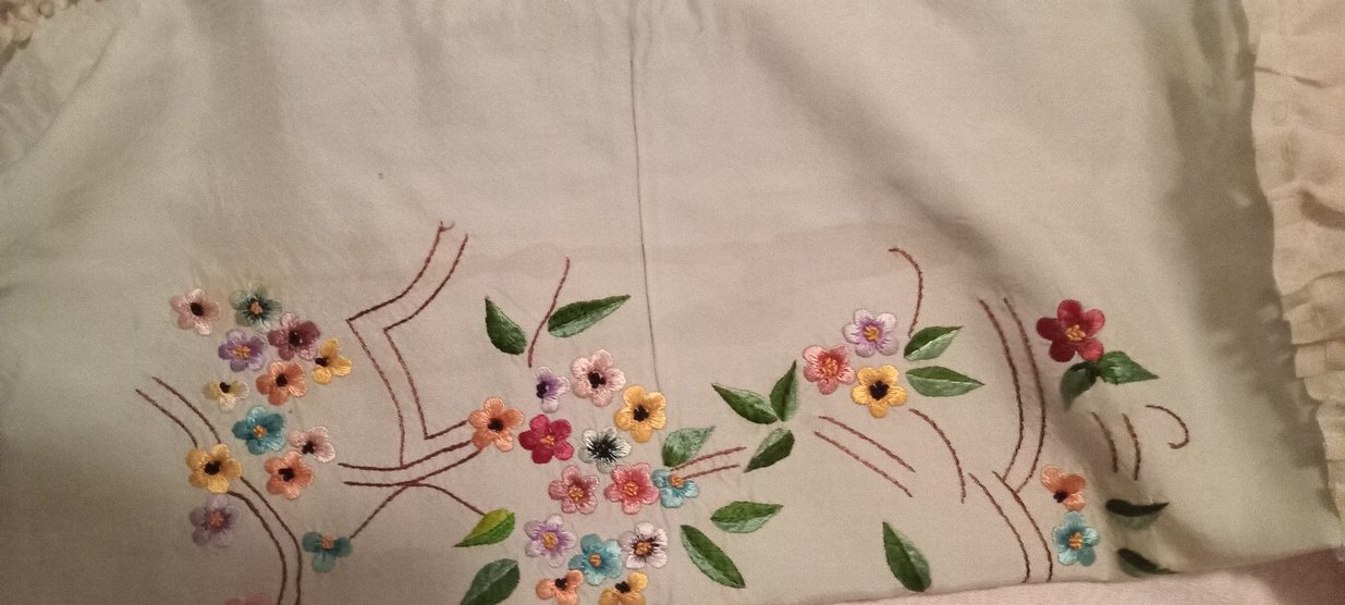 Antik  kirlent yastik kılıfı ipek tafta ustu cin ignesi - Görsel 4