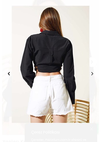 Tokalı Siyah Deri Mini Gömlek - Görsel 2