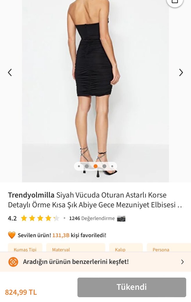 Trendyolmilla Siyah Vücuda Oturan Mini Elbise - Görsel 2