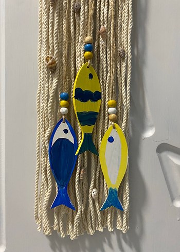 Bohem balıklı deniz kabuklu duvar kapı süsü - Görsel 3