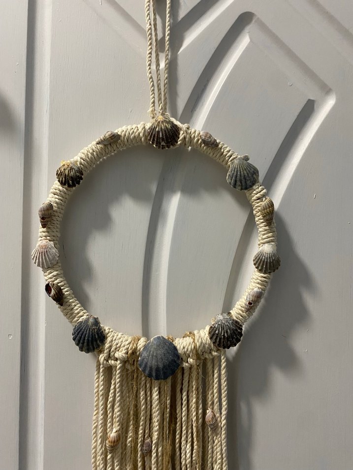 Bohem balıklı deniz kabuklu duvar kapı süsü - Görsel 4