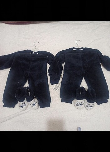 Diğer İkiz bebek çocuk alt üst peluş polar takım