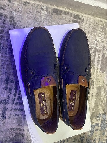 Lacivert deri loafer ayakkabı