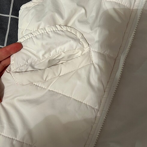 xs Beden Şişme Mont Beyaz Kolsuz