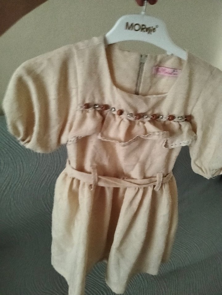 Kız Çocuk Gri Baskılı Fırfırlı Tişört - Görsel 2