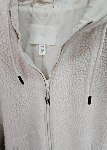 Bej Kapüşonlu Peluş Kadın Ceket - Görsel 4