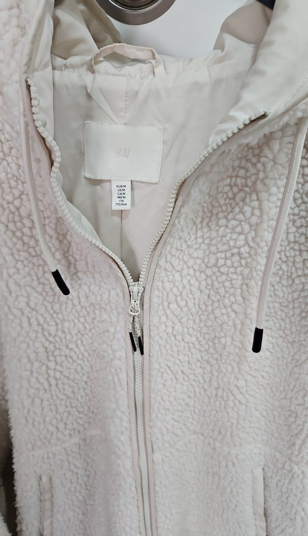 Bej Kapüşonlu Peluş Kadın Ceket - Görsel 4