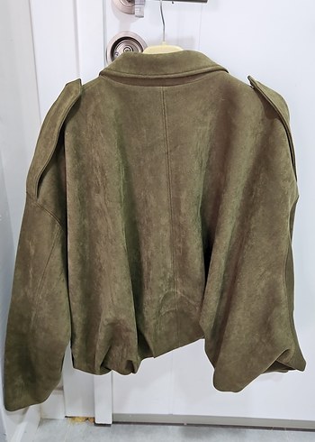 Yeşil Süet Düğmeli Kadın Ceket - Görsel 4