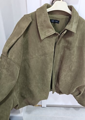 Yeşil Süet Düğmeli Kadın Ceket - Görsel 3