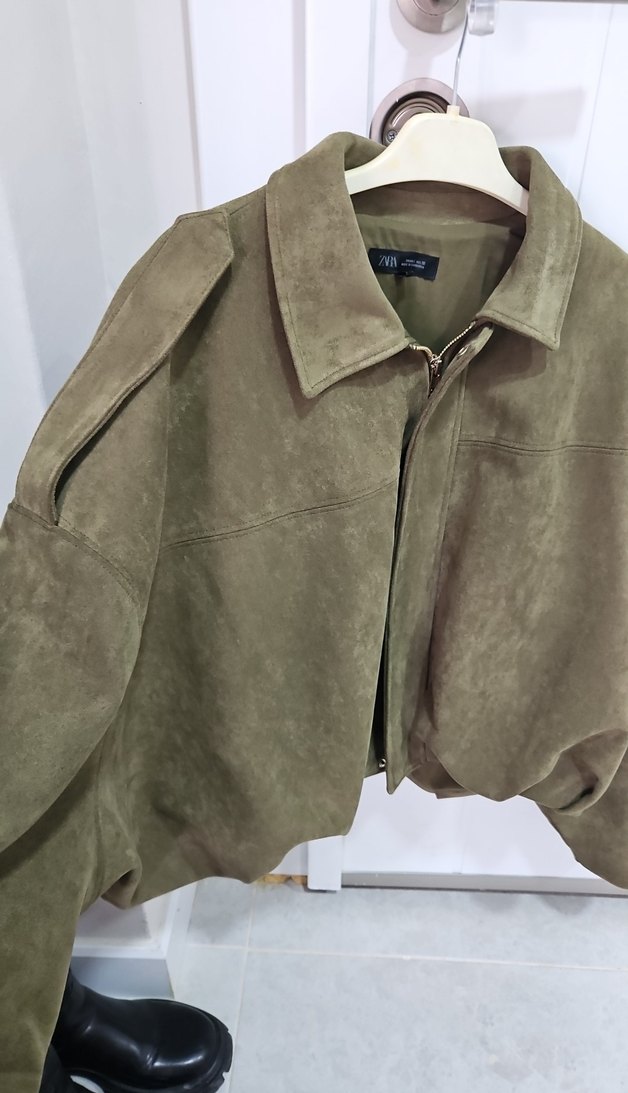 Yeşil Süet Düğmeli Kadın Ceket - Görsel 3