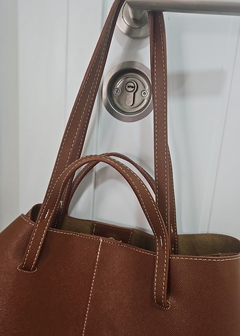 Polene Kahverengi Deri Kadın Omuz Çantası - Görsel 4