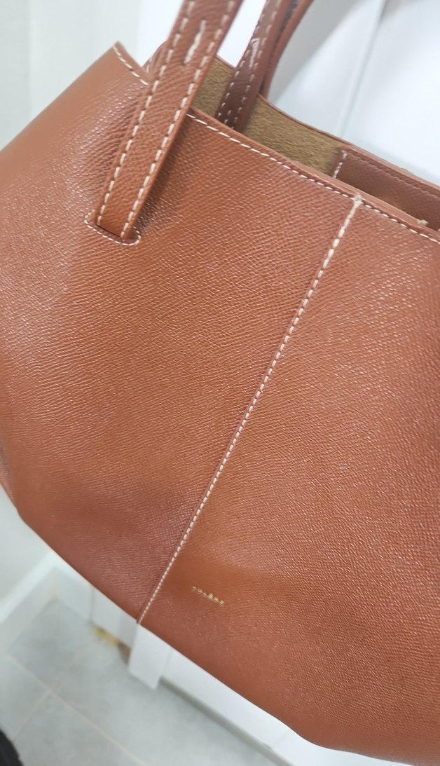 Polene Kahverengi Deri Kadın Omuz Çantası - Görsel 3