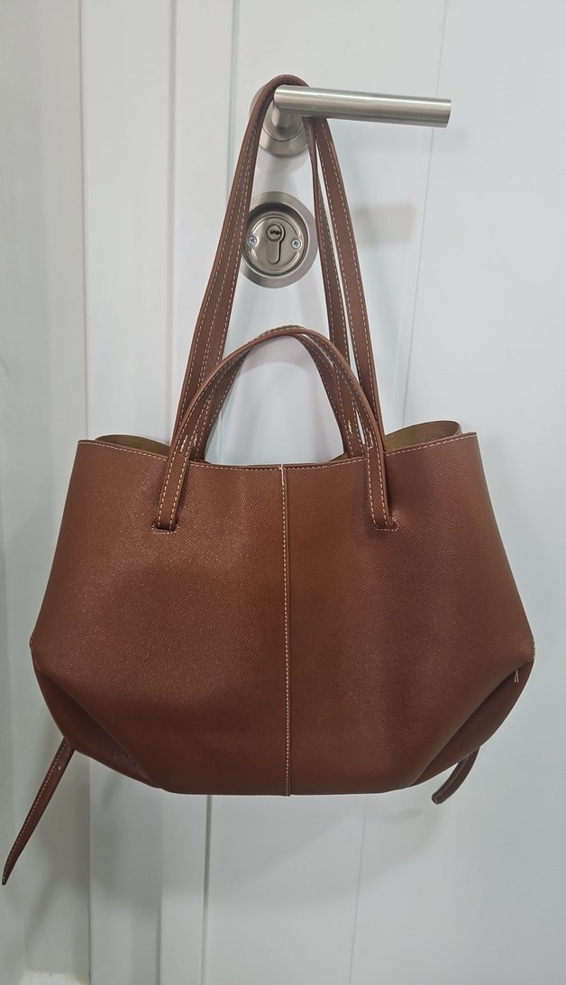 Polene Kahverengi Deri Kadın Omuz Çantası - Görsel 5
