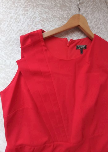 Kırmızı Drapeli Uzun Abiye Elbise - Görsel 11