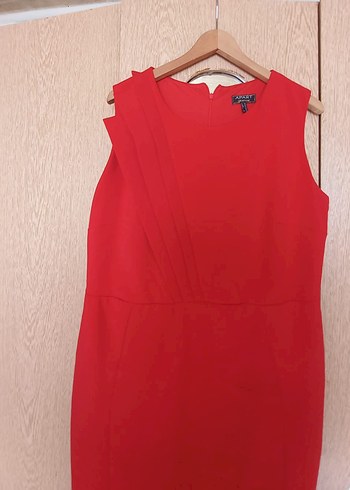 Kırmızı Drapeli Uzun Abiye Elbise - Görsel 13