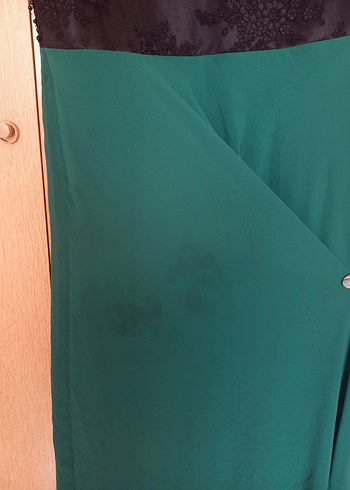 Boncuk İşlemeli Yeşil Uzun Abiye Elbise - Görsel 8