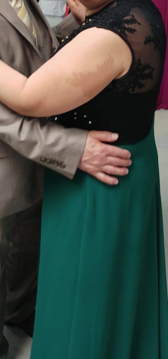 Boncuk İşlemeli Yeşil Uzun Abiye Elbise - Görsel 3