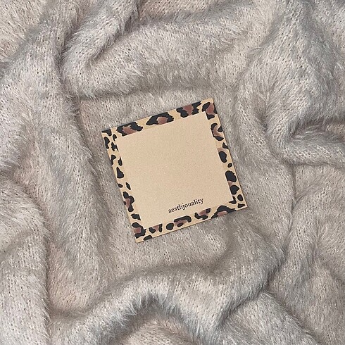 Leopar Desenli Kare Notepad