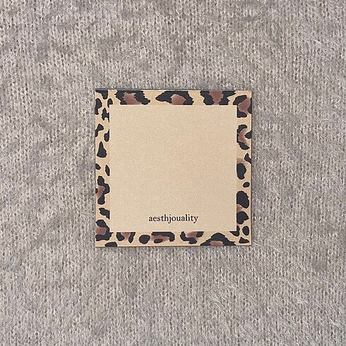 Beden Renk Leopar Desenli Kare Notepad