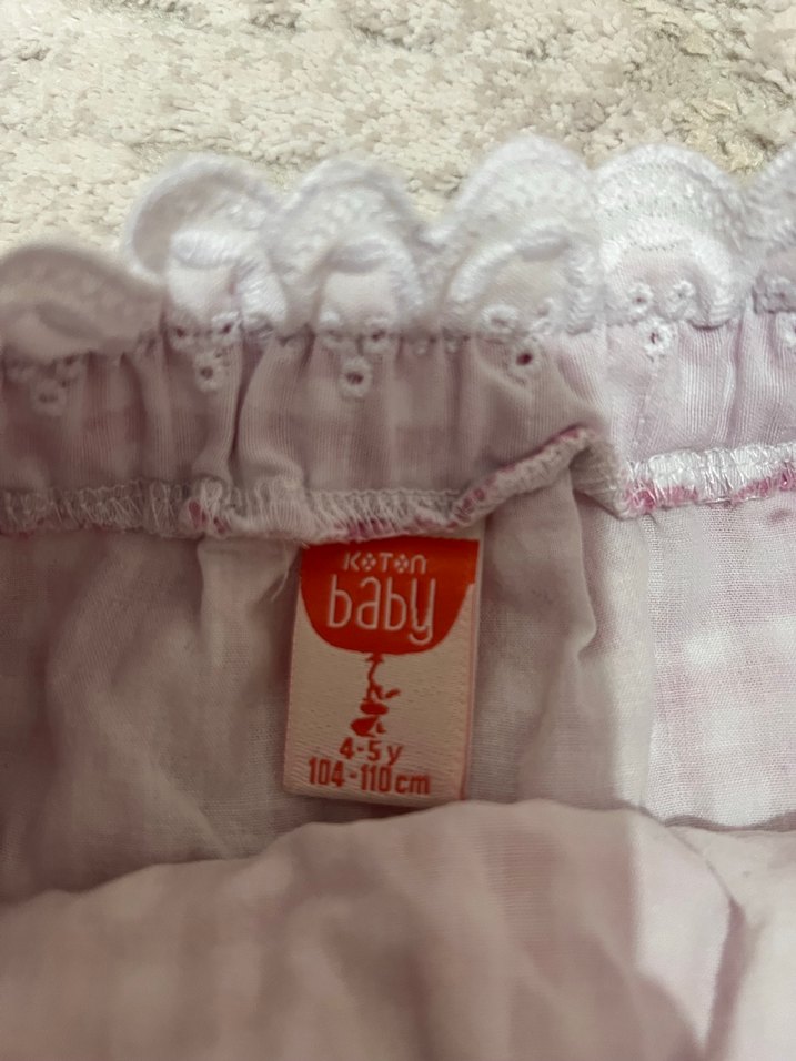 Pembe Kareli Kız Çocuk Fırfırlı Etek - Görsel 2