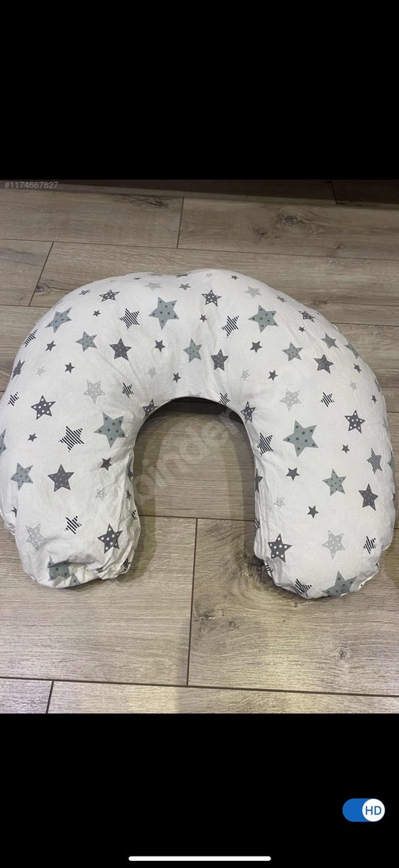 Gri Yıldız Desenli Hamile ve Emzirme Yastığı - Görsel 3