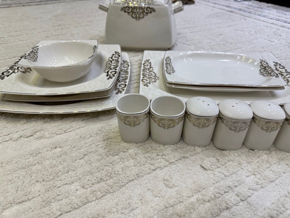 Karaca 60parça12 kişilik yemek takımı gold desenlikrem inci set - Görsel 3