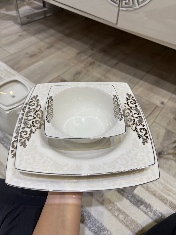 Karaca 60parça12 kişilik yemek takımı gold desenlikrem inci set - Görsel 2