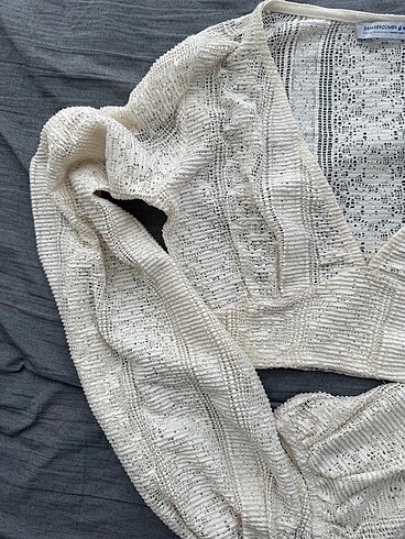 m Beden Koton crop dokuma bluz
