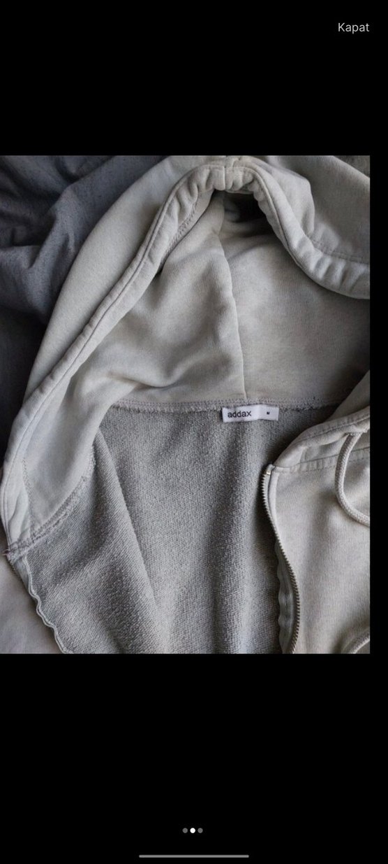 Kadın Gri Kapüşonlu Fermuarlı Sweatshirt - Görsel 2