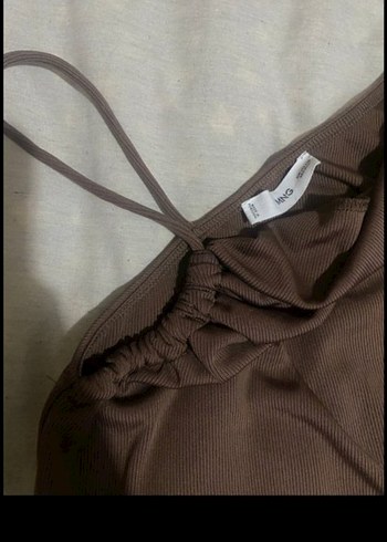 Kadın Kahverengi V Yaka İnce Askılı Atlet - Görsel 3