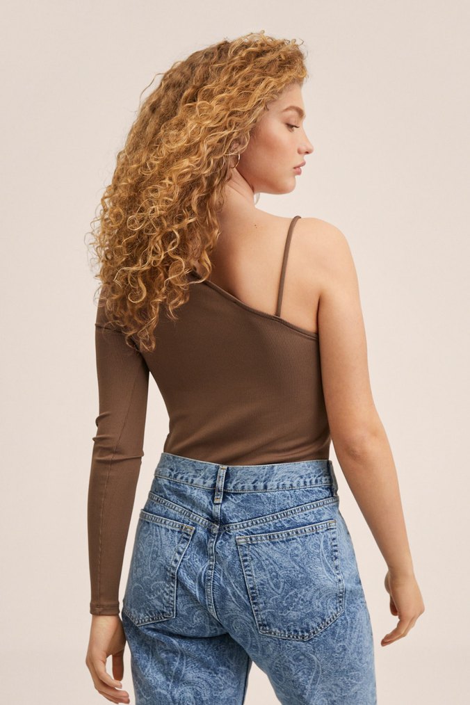 Kadın Kahverengi V Yaka İnce Askılı Atlet - Görsel 2