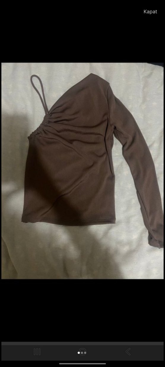 Kadın Kahverengi V Yaka İnce Askılı Atlet - Görsel 4