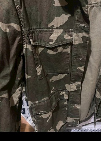 Kadın Kamuflaj Desenli Düğmeli Ceket - Görsel 2