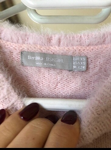 xs Beden pembe Renk BERSHKA balon kollu kazak