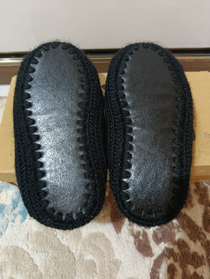 Siyah Örgü altı keçeli çocuk ev babeti - Görsel 5