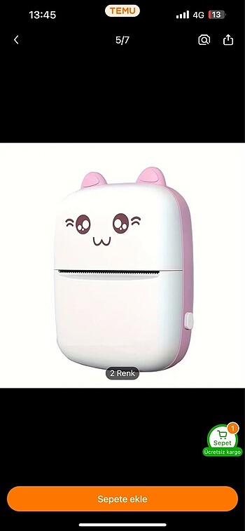  Beden Renk mini printer sifir