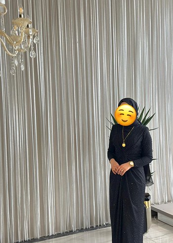 Uzun Siyah Drapeli Gotik Abiye Elbise
