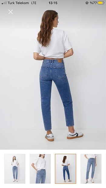 38 Beden mavi Renk PULL & BEAR MOM JEAN / KOT