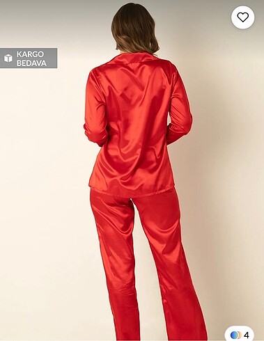 Trendyol & Milla Kırmızı saten pijama takımı