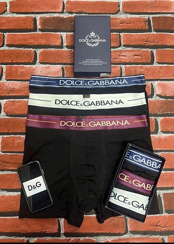 Dolce & Gabbana Siyah Baskılı Erkek Boxer