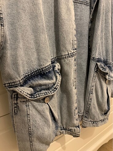 36 Beden mavi Renk kot ceket oversize