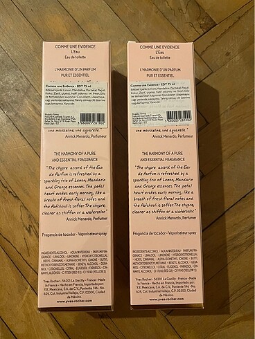 Yves Rocher COMME UNE EVIDENCE EDT 75ML 2 Lİ SET
