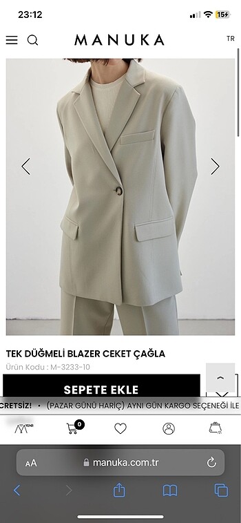 m Beden MANUKA BLAZER CEKET