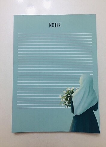 Hijab girl temalı A5 40 yaprak notepad