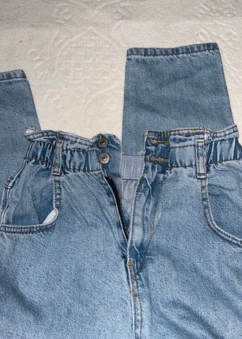 Beli büzgülü mom jean